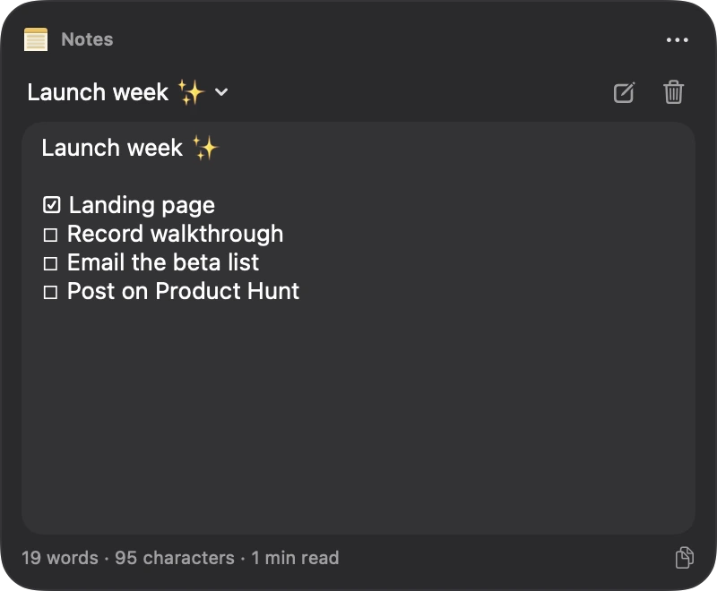 Notes module